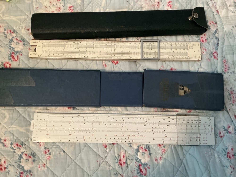 2 Vintage British Box  Slide Rules.
