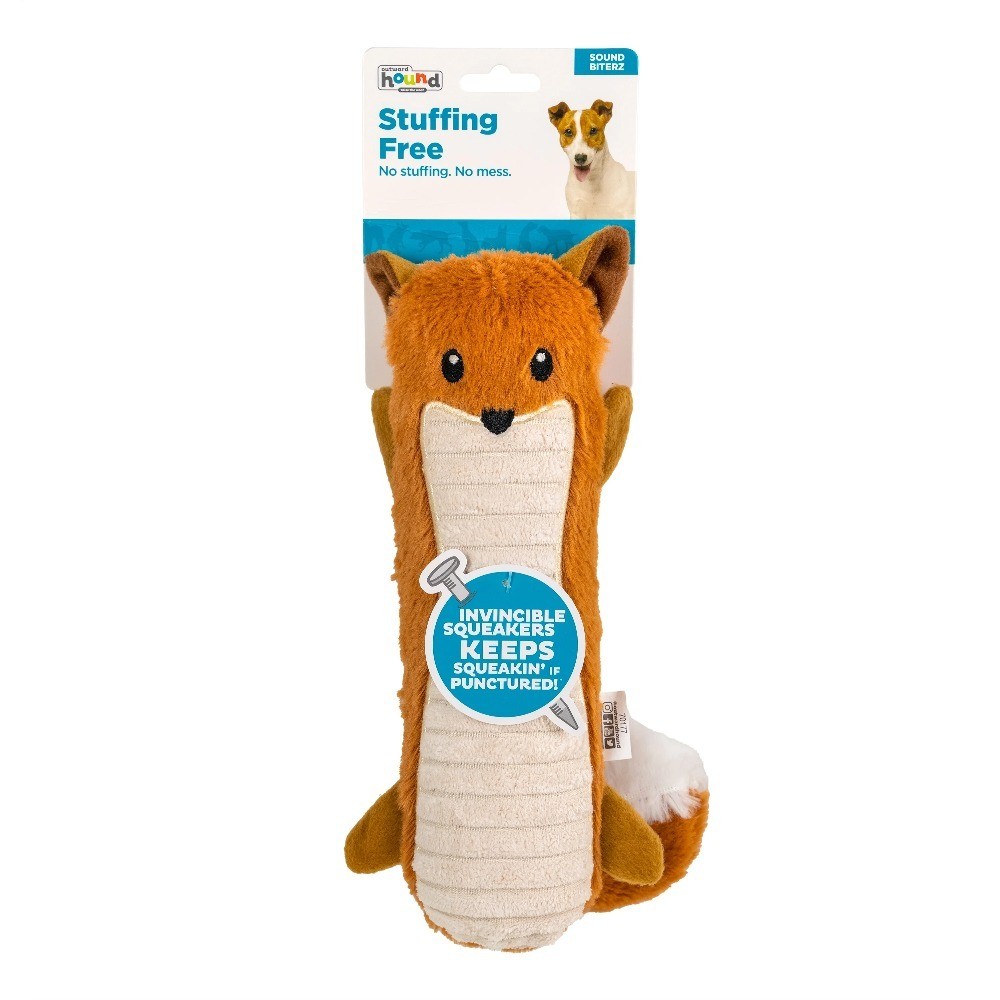 Squeaky Plush Dog Toy for Chewing Play No Stuffing Medium Size