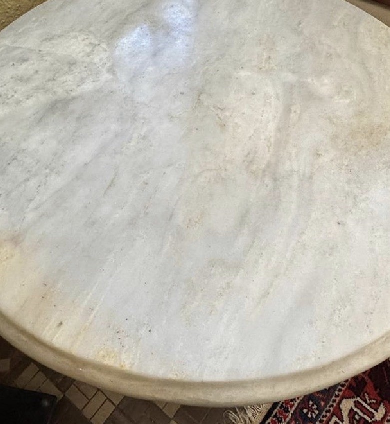 Vintage 1920s Marble Round End Table