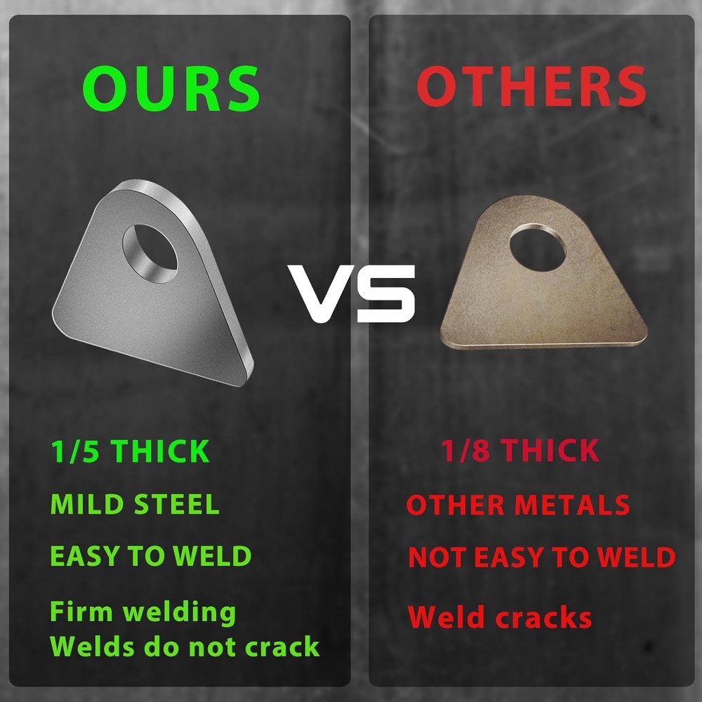 Weld on Tabs, Steel Shock Basic Weld Tab, Universal Weld on Tabs Flat Bottom Mou