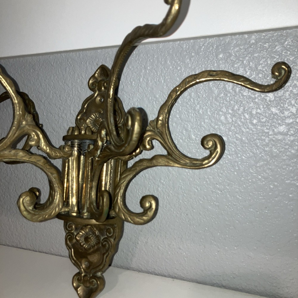 Vintage Brass Wall Hanger Coat Rack , Hooks