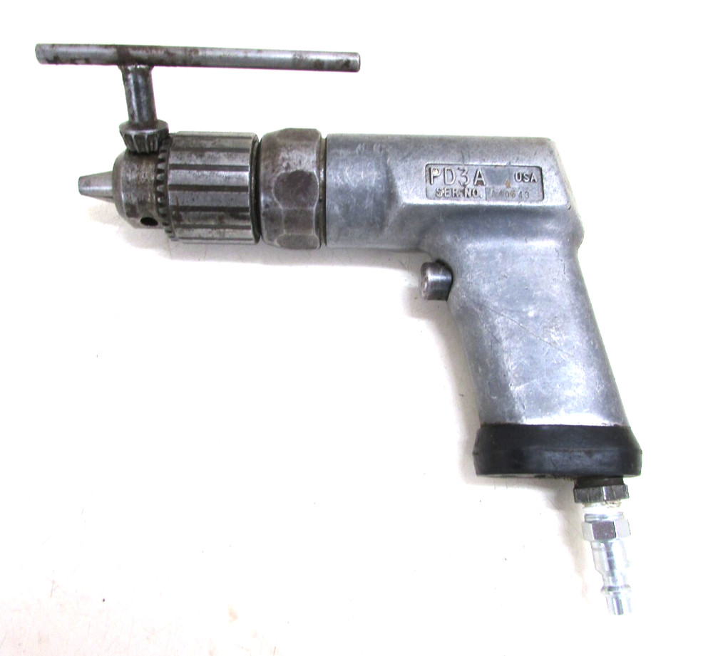 SNAP ON TOOLS 3/8" PNEUMATIC AIR DRILL, PD3 A, w/ CHUCK KEY