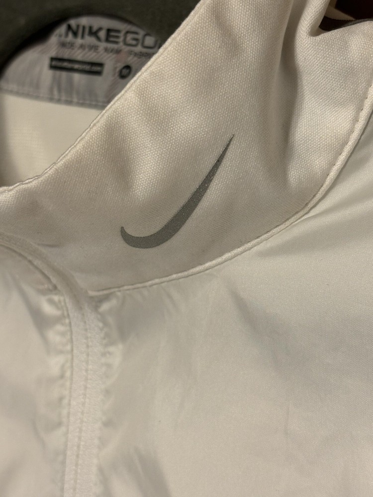 Nike Golf Windbreaker Jacket Men's Size M Medium Lite Collared White