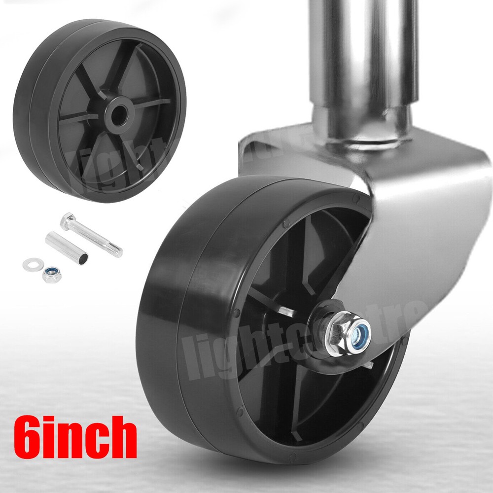 6" Replacement Boat Trailer Marine Jack Wheel Caster W/ Bolt Bushing 1200LBS