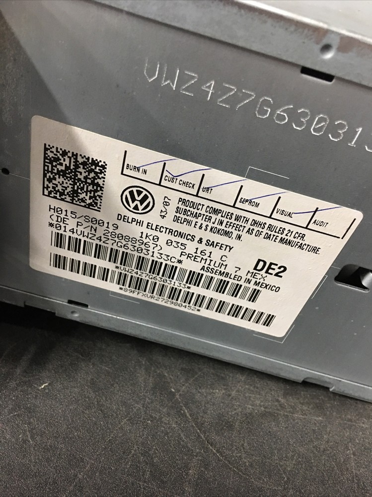2008 Volkswagen Rabbit Radio Cd Player MP3