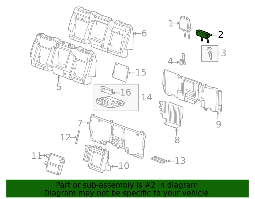 Genuine GM Headrest Center 85567730
