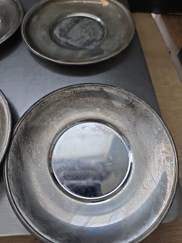 Vintage Silverplate Coaster Set 6 Pcs 4 inches