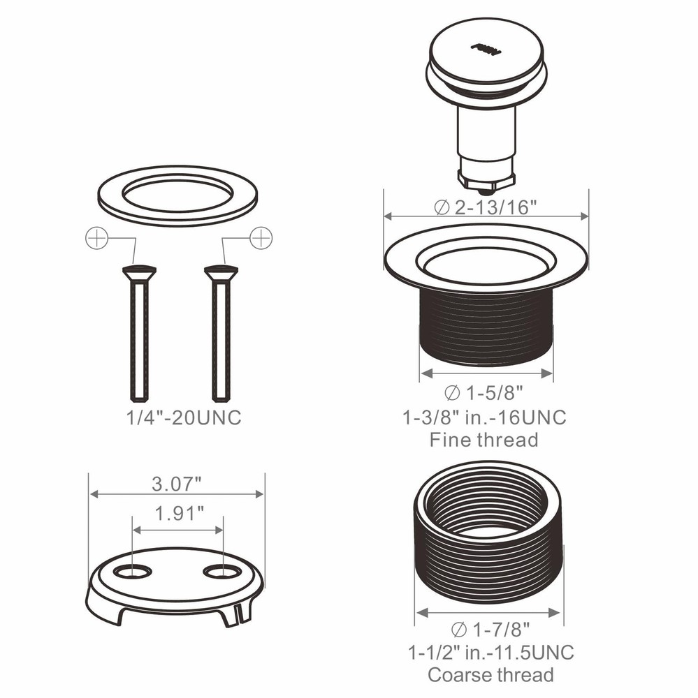 Bronze Tip Toe Bathtub Tub Drain Conversion Kit Assembly, Wellup Orb