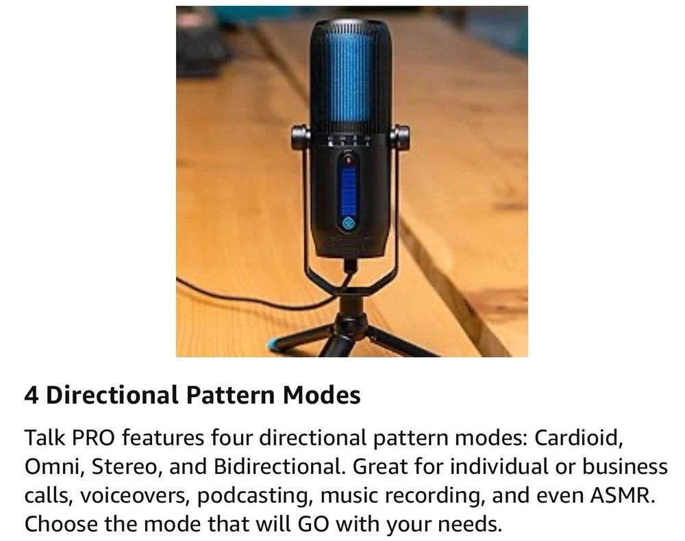 JLab TALK Professional Plug & Play USB Microphone 96kHz/24BIT 4 Directional