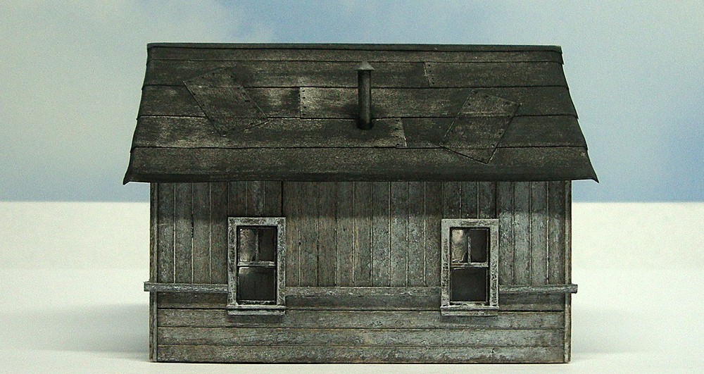 HO scale-built wood model Maintenance Shed