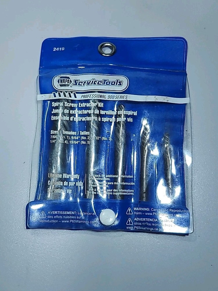 Napa Spiral Screw Extractor Set