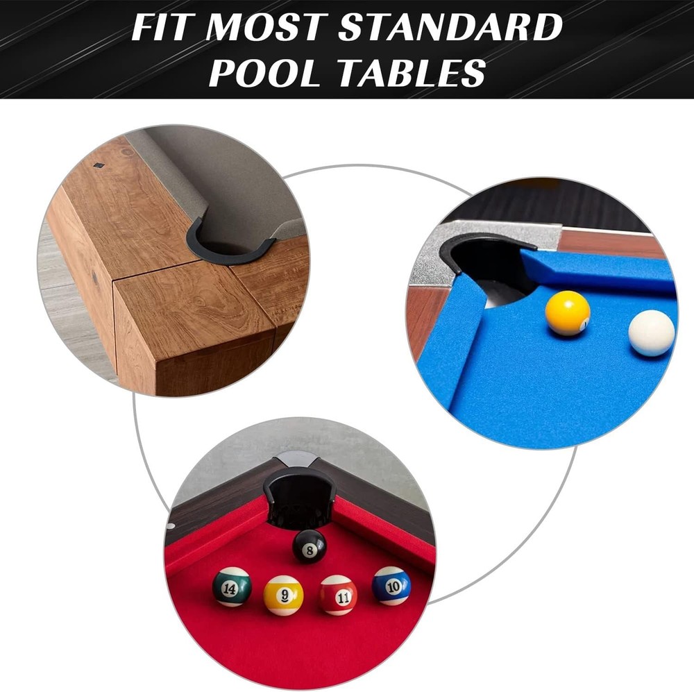 Pool Table Pocket Liners 6 Pc Billiards 6 Pc, Black