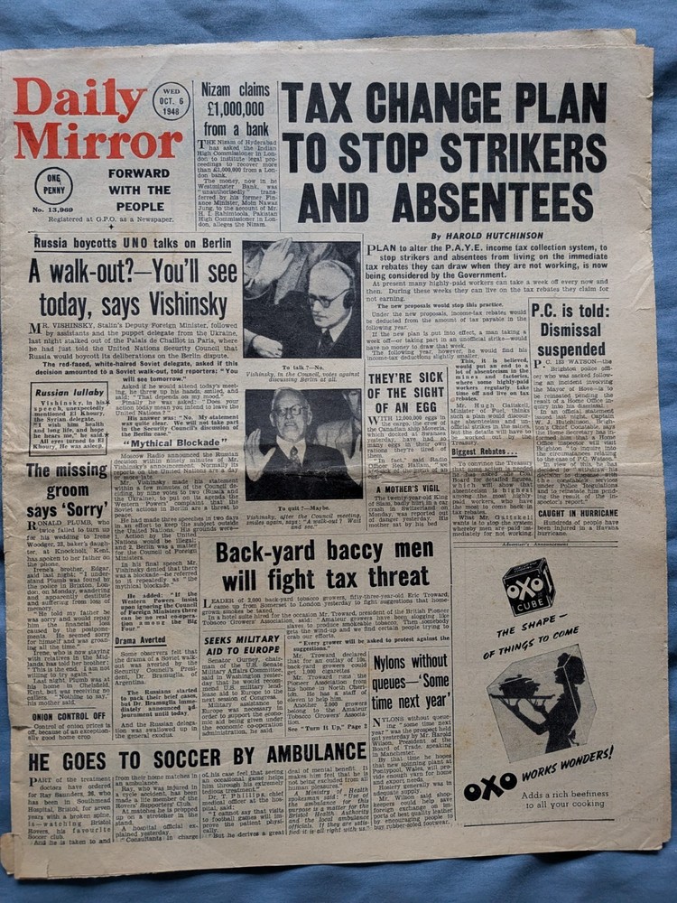 5 1948 original newspapers