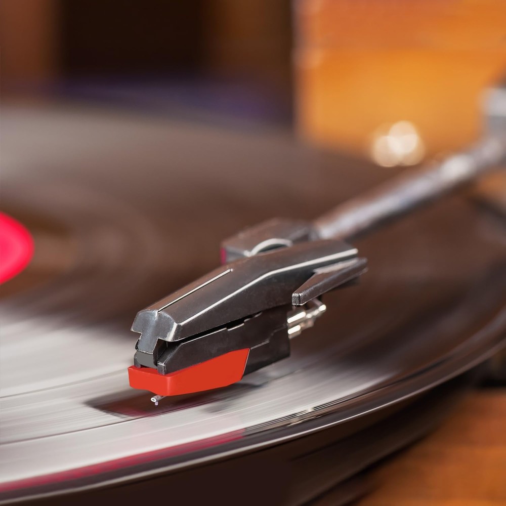 JUKFITA Record Player Needle, 4 Pack Ruby Turnable Stylus Replacement for...