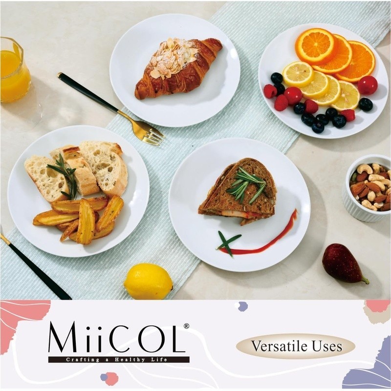 Elegant Ceramic Plates Durable Oven Safe Stackable Kitchen Dinnerware Set New