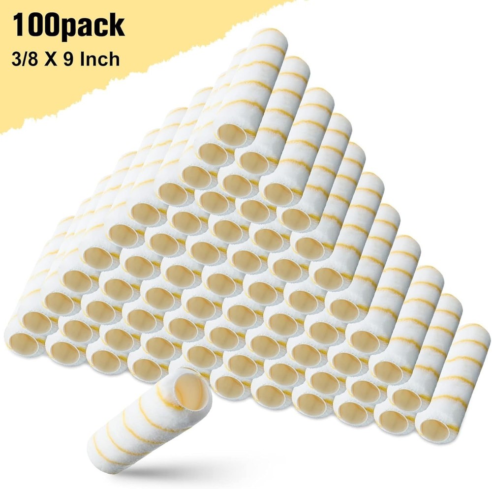 100 Pieces Paint Roller Covers 1/2 x 9 Inch Microfiber Paint Roller Covers ....