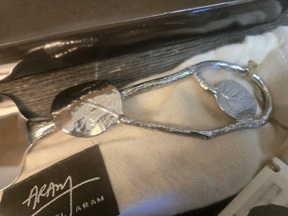 Michael Aram Botanical Leaf Cake Server Wedding Celebration Knife With Tag Box