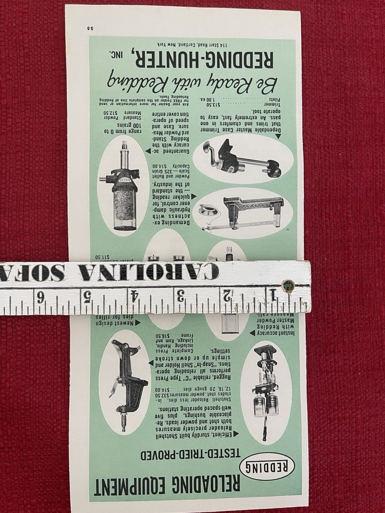 Vintage 1964 Redding Hunter Ammunition Reloading Equipment Advertisement