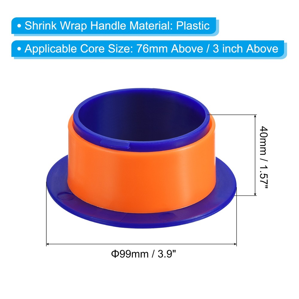 2Pcs 4 Inch Shrink Wrap Handle for 76mm Above Core, Dark Blue