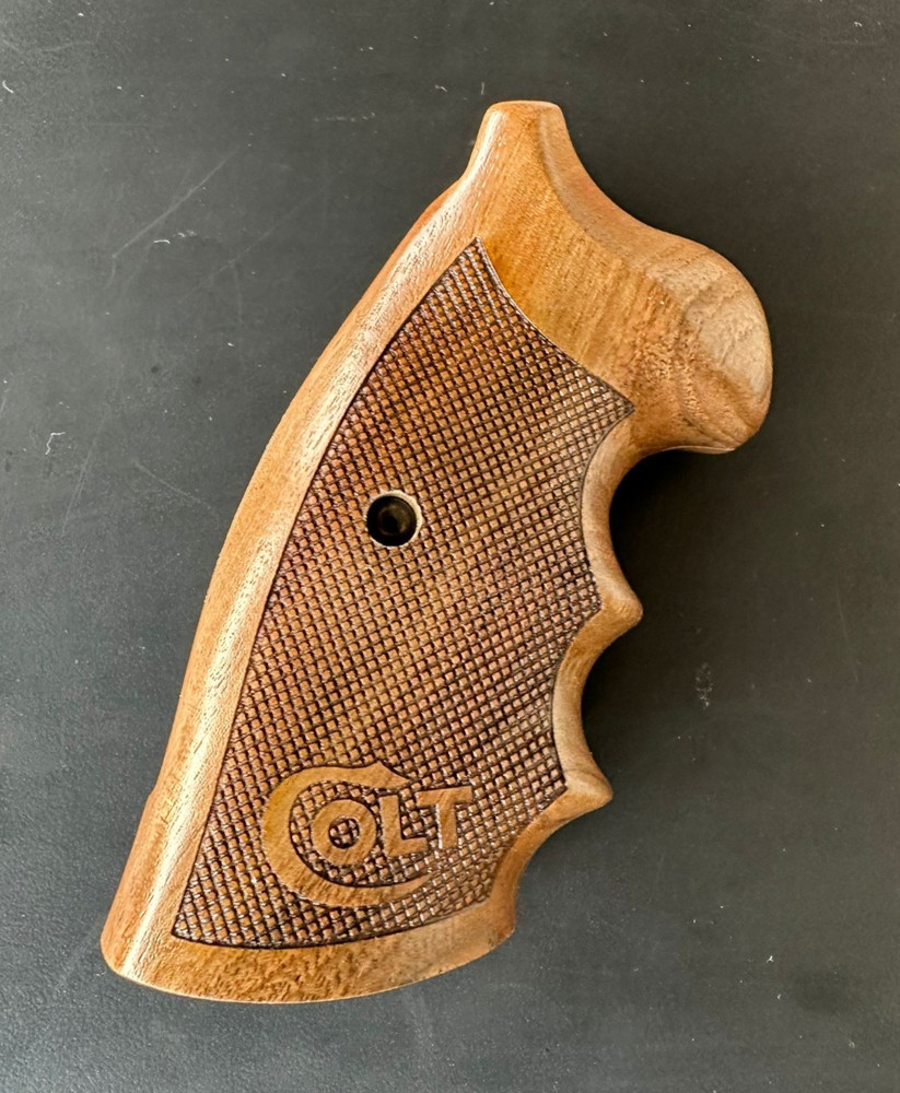 Colt Python Walnut Revolver Grips Checkered Fits Pre-2000