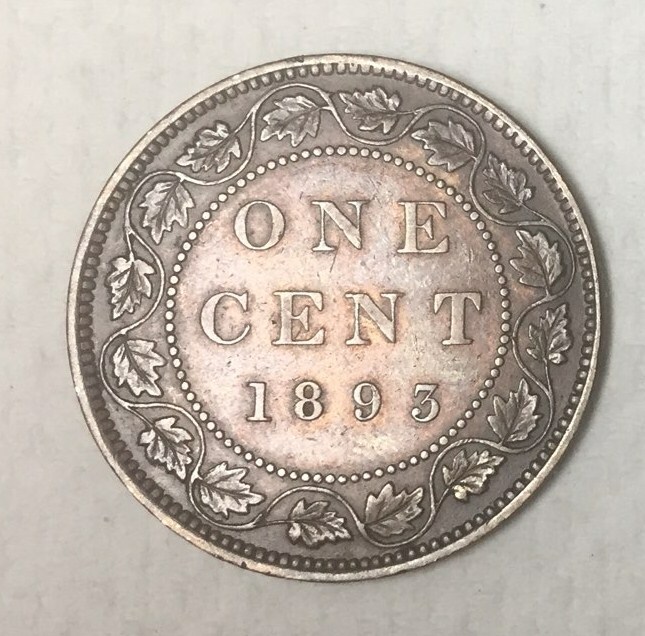 Canada 1893 Large Cent 1c Nice Choice large cent coin, high grade