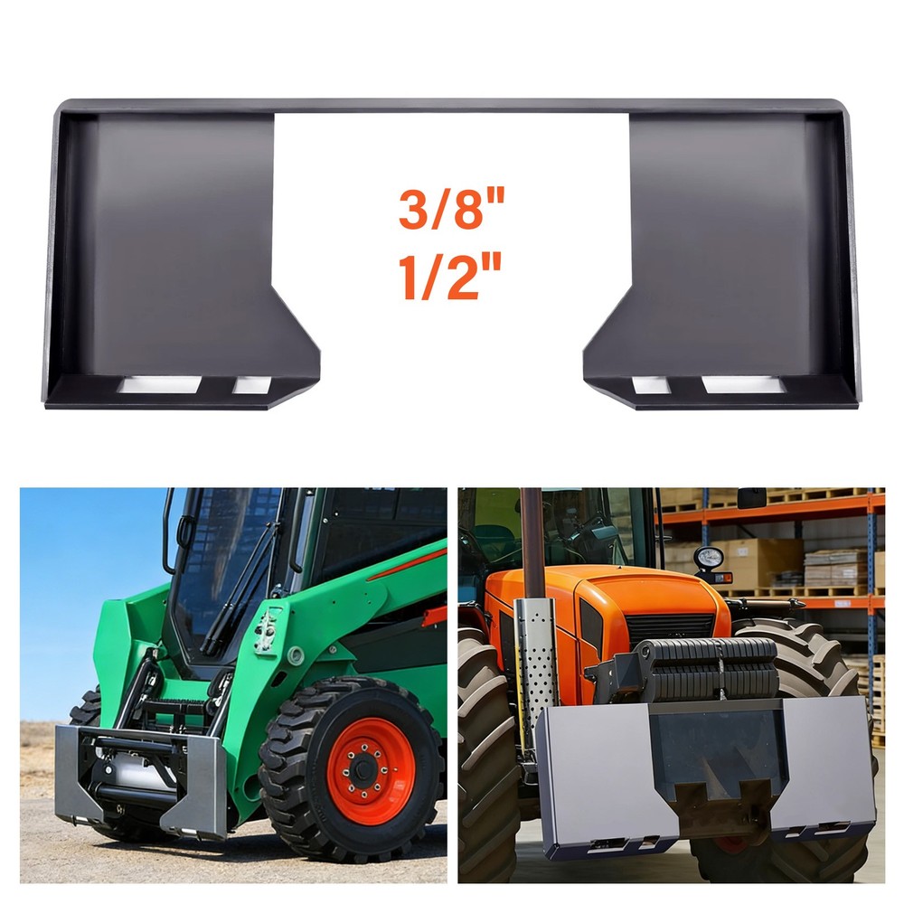 1/2" 3/8" HD Quick Tach Attachment Skid Steer Mount Plate Adapter Loader