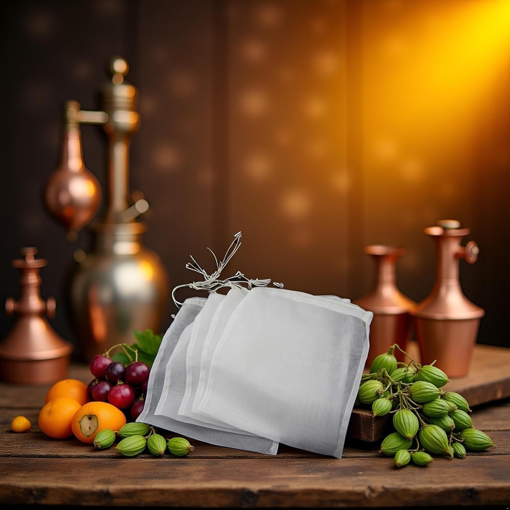 5 Pcs White for Nylon Straining Bag - Fine Mesh - Homebrew Beer Wine Cider Dr...