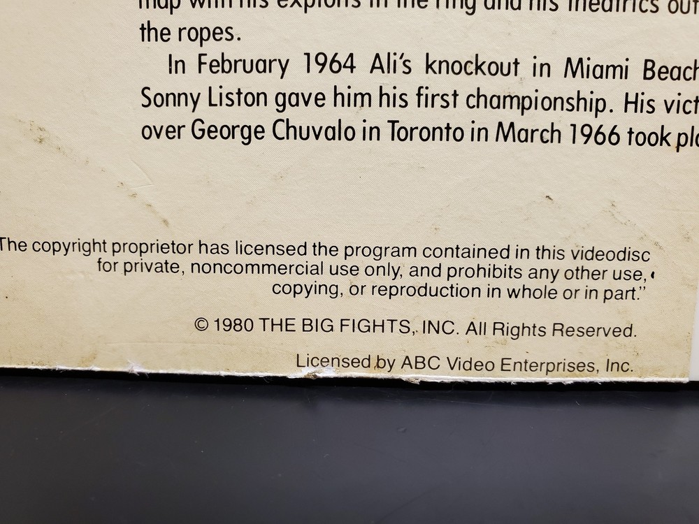 Vtg RCA SelectaVision VideoDiscs Capacitance Muhammad Ali's Greatest Fights Disc