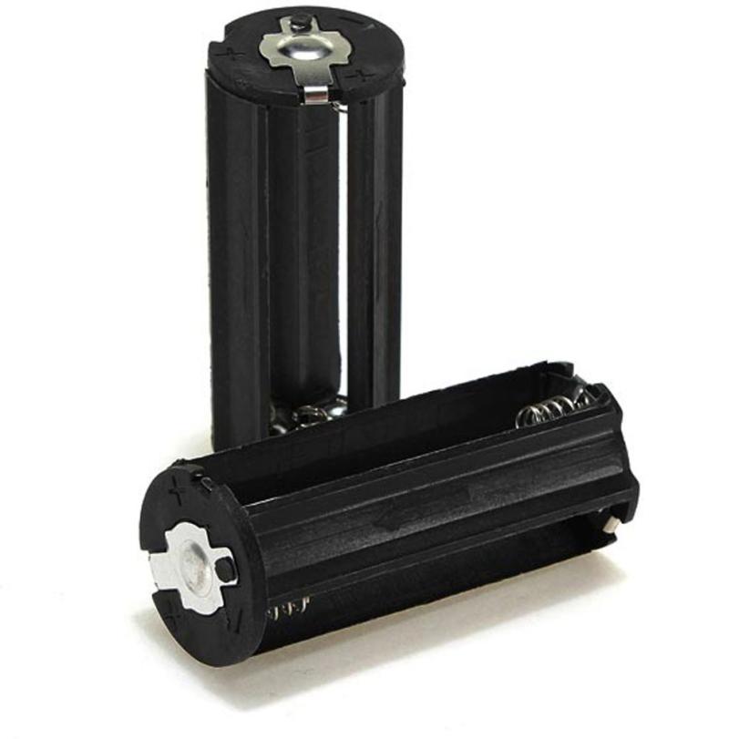 HL Black Cylindrical 3 AAA Plastic Battery Holder Adapter Case Box Flashlight