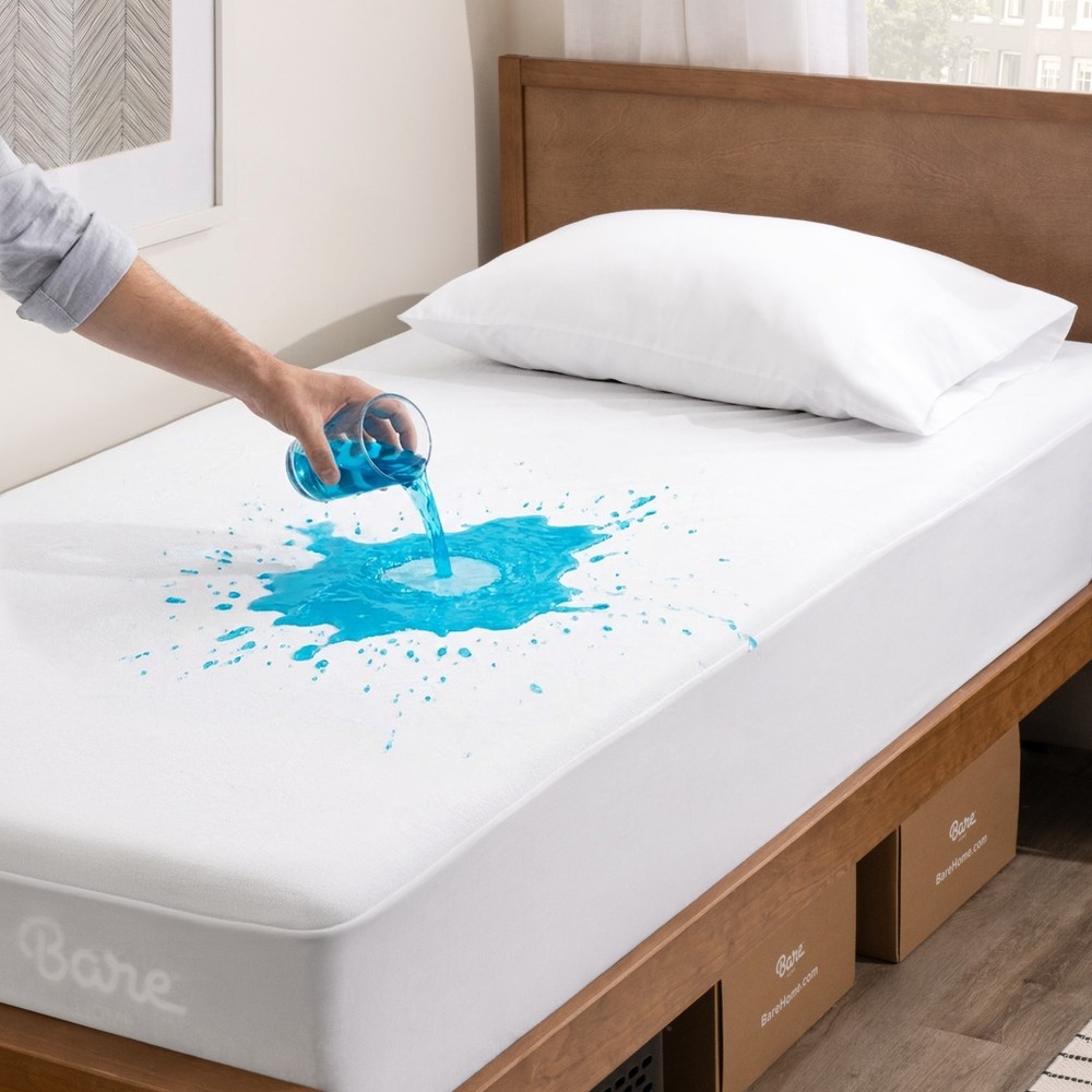 Bare Home Mattress Protector Cover - Waterproof + Breathable + Noiseless
