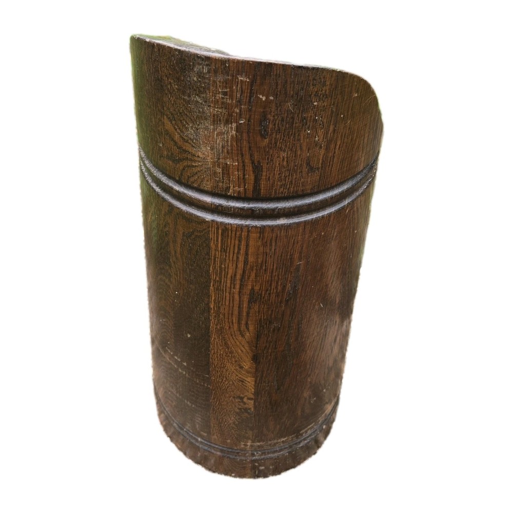 Stunning Vintage Solid Oak Coal Scuttle, Stick Stand 19 " Tall