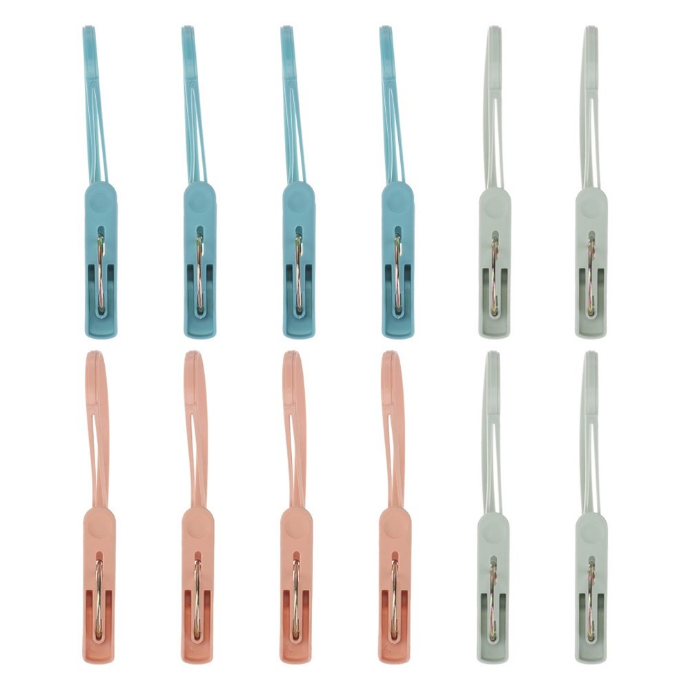 12 Pcs Hanging Clips for Clothes Anti-rust Space-saving Clothespin