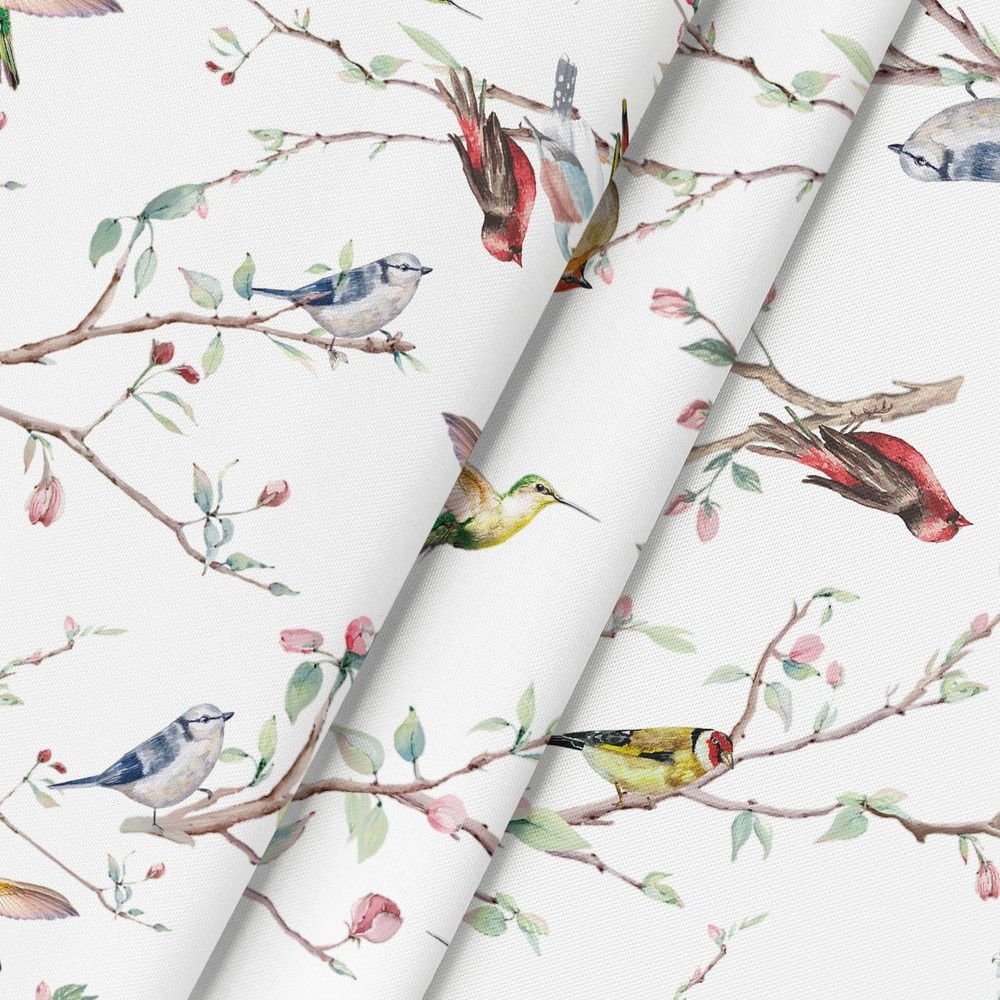 Spring Summer Tablecloth 60x84 Inch Rectangular, Birds Branch Floral Table Co...