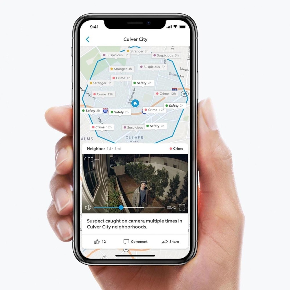 Ring Spotlight Wired Security Camera with Motion Detection & Night Vision Black