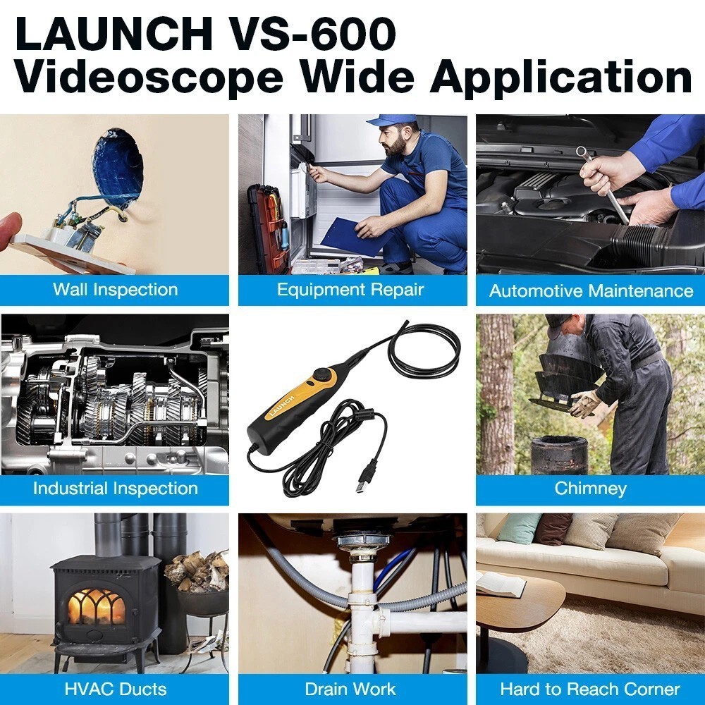 LAUNCH VSP-600 USB Endoscope Camera - HD Flexible Probe for Auto Diagnostics*^