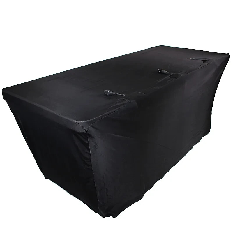 Prox Table Scrim DJ Open Back Cover for 4' ft Tables - Black