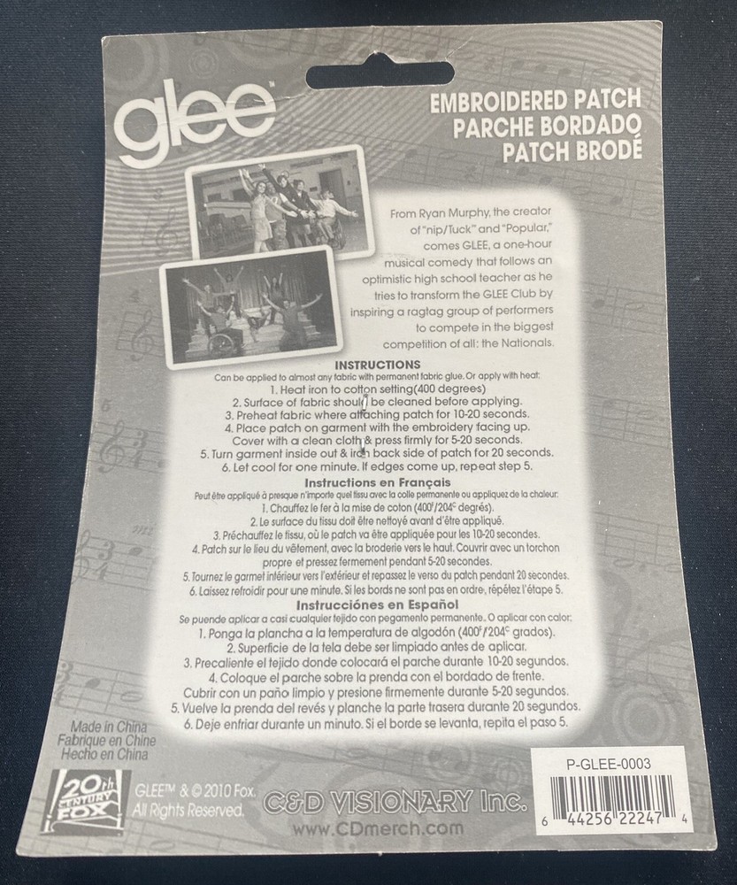 New Glee Embroidered Patch 3x3