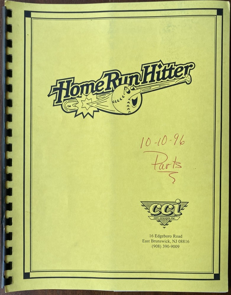 Home Run Hitter Arcade Game Manual