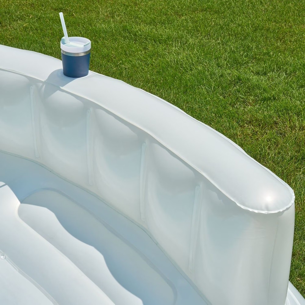 Oversized White Inflatable Pool Couch Lounge Float Multi Person Outdoor Sofa