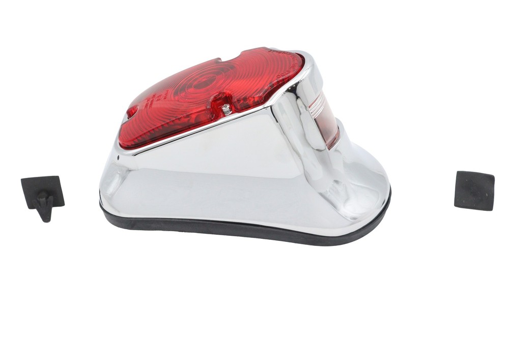Chrome Tombstone Tail Lamp Assembly Bulb Type for Harley-Davidson
