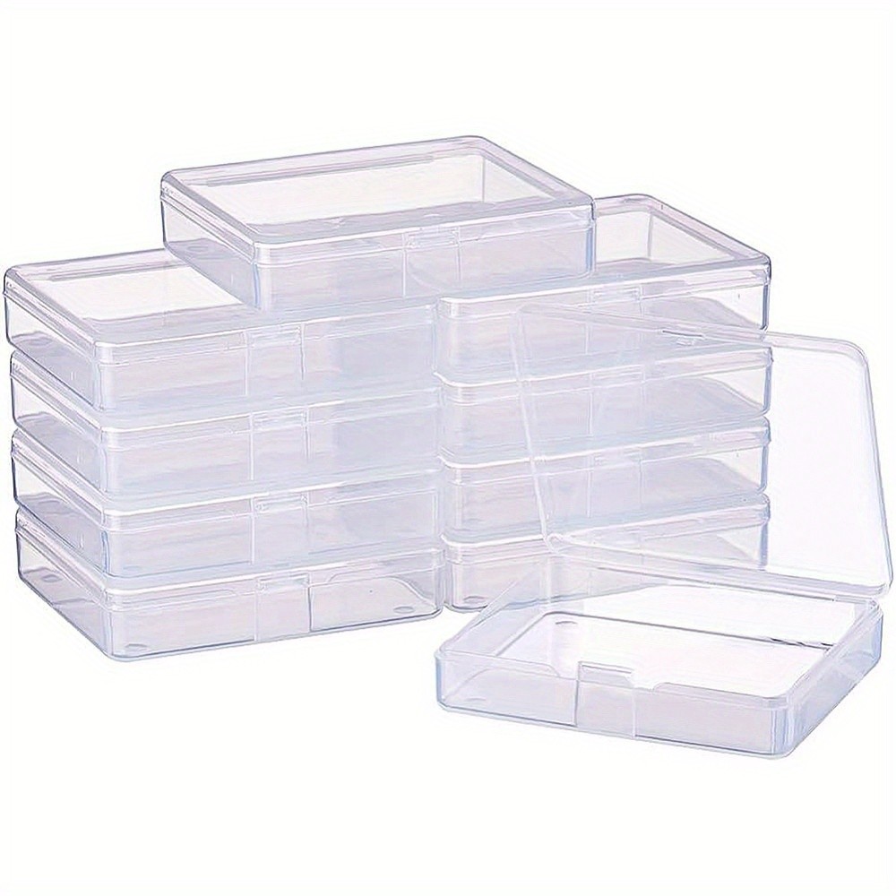 1set 18 pack Rectangle Clear Plastic Bead Storage Containers box Case