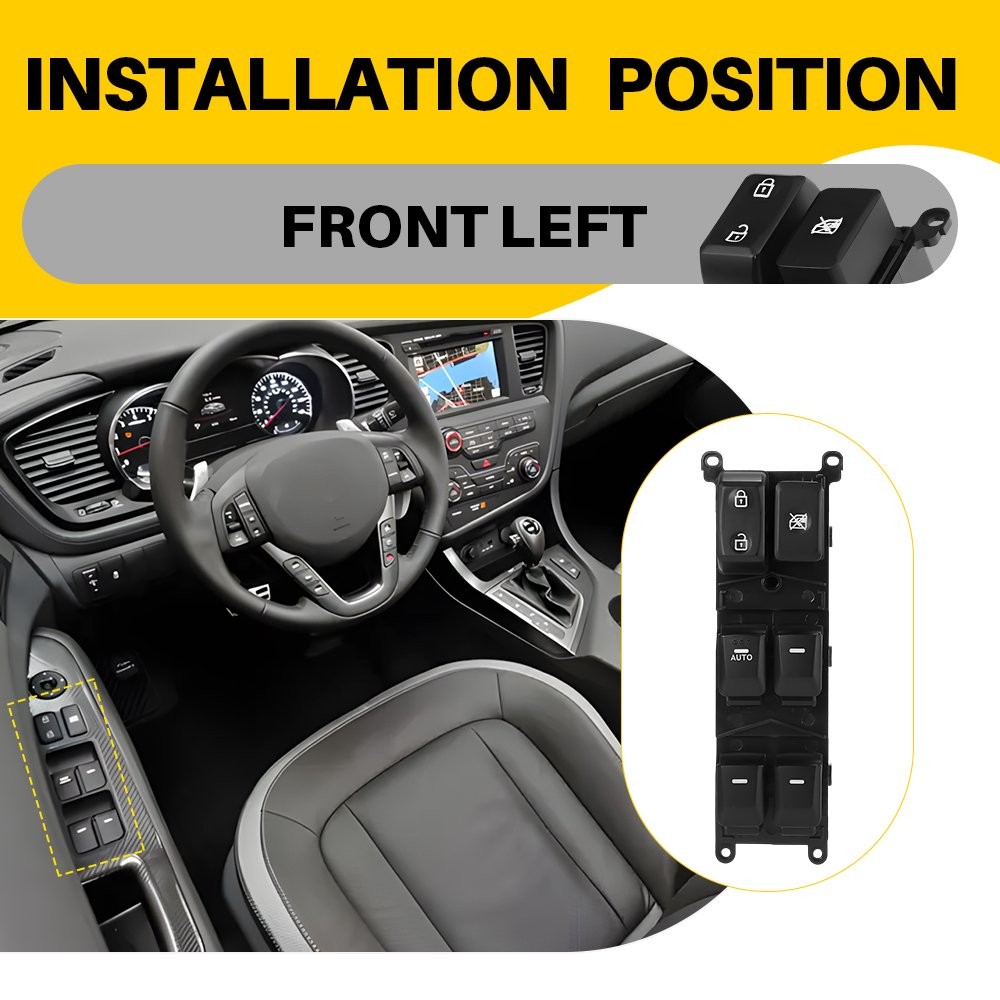 Master Power Window Control Switch Front Left Side For 2012-2015 Kia Rio 16 Pins