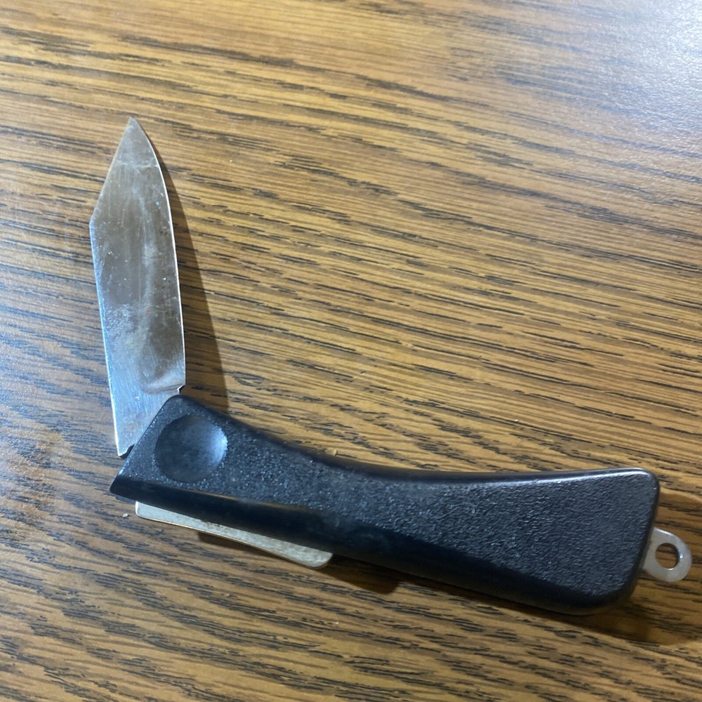 Inox Solingen Germany Black Single Blade Folding Lockback Pocket Knife