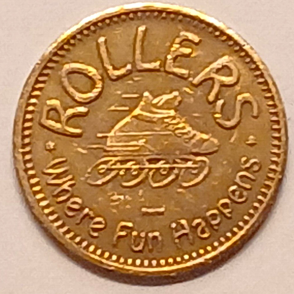 Roller Arcade Token Where Fun Happens Game Token Clown Brass .875"