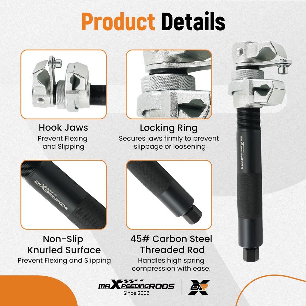 Coil Spring Compression Tool Set 2646lbs Capacity 220-310mm Adjustable 3PCS