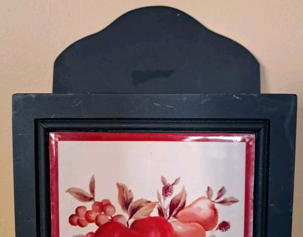 Vintage Fruit Tile Letter Mail Organizer Wall Mount