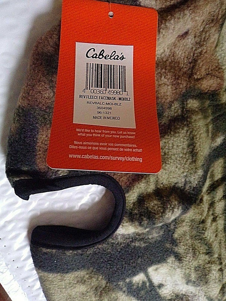 CABELA REVERSIBLE FACEMASK MOSSY OAK/BLAZE