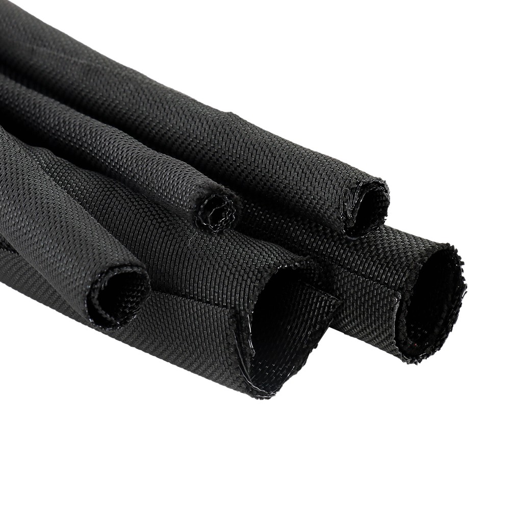 Black Split Wire Loom Braided Cable Sleeve Self-wrap Cord Harness Protect