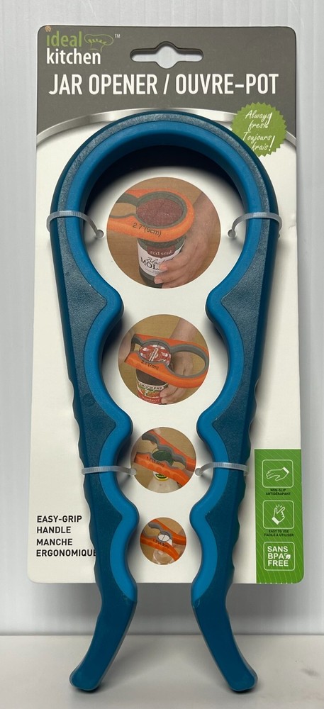 ideal Kitchen Multiple Size Jar Opener, Flexible Rubber BPAfree Eazy Grip Handle