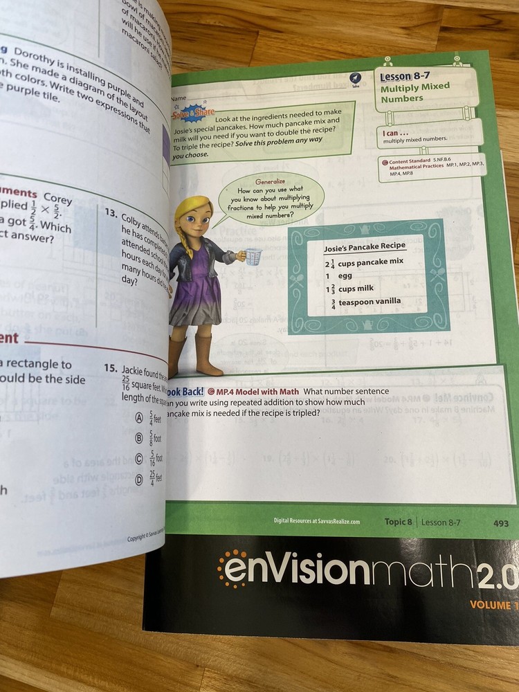 EnVision Math Grade 5 Workbooks & Manipulatives Vol 1 & 2 Common Core Student